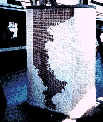 Pillar of mosaic of home on Hinodecho Station